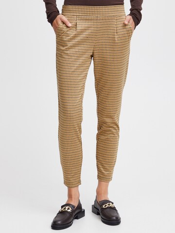 ICHI Slimfit Chino 'Kate' in Bruin: voorkant