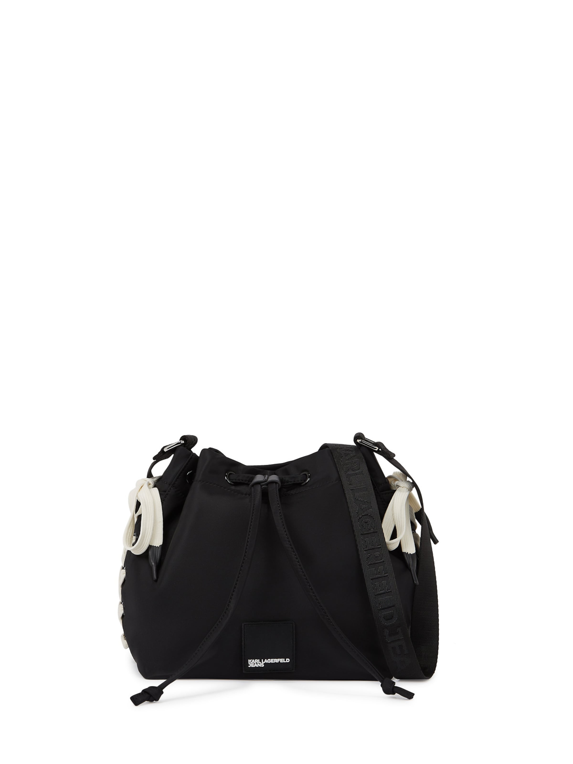 KARL LAGERFELD JEANS Vrečasta torba | črna barva: sprednja stran
