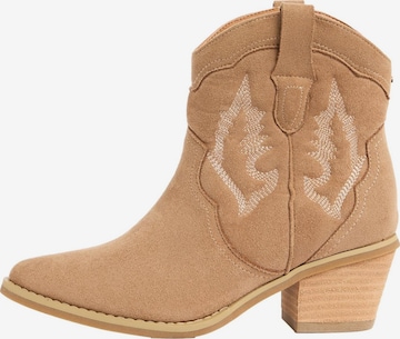 Bottes de cowboy 'Western' Lipsy en beige : devant
