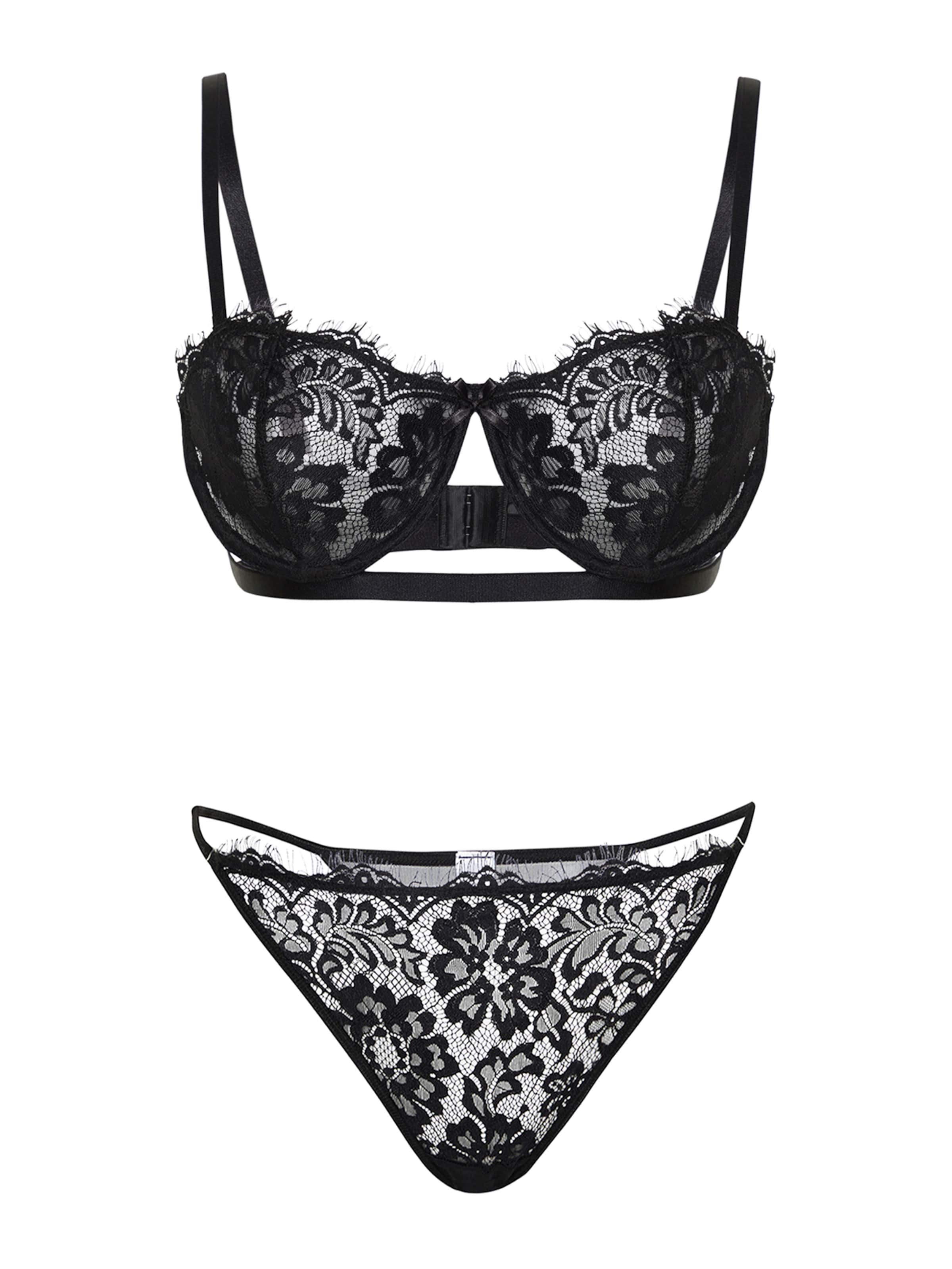 Trendyol Curve Bustier Seti perila | črna barva: sprednja stran