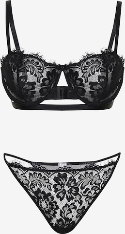 Trendyol Curve Bustier Alusasusetti värissä musta: etupuoli