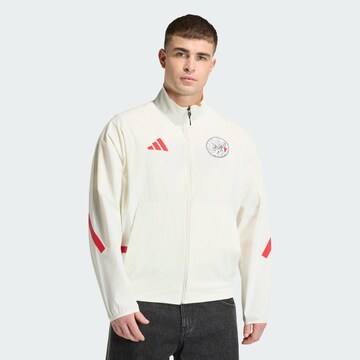 ADIDAS PERFORMANCE Trainingsjack 'Ajax Amsterdam Z.N.E. Anthem' in Wit: voorkant