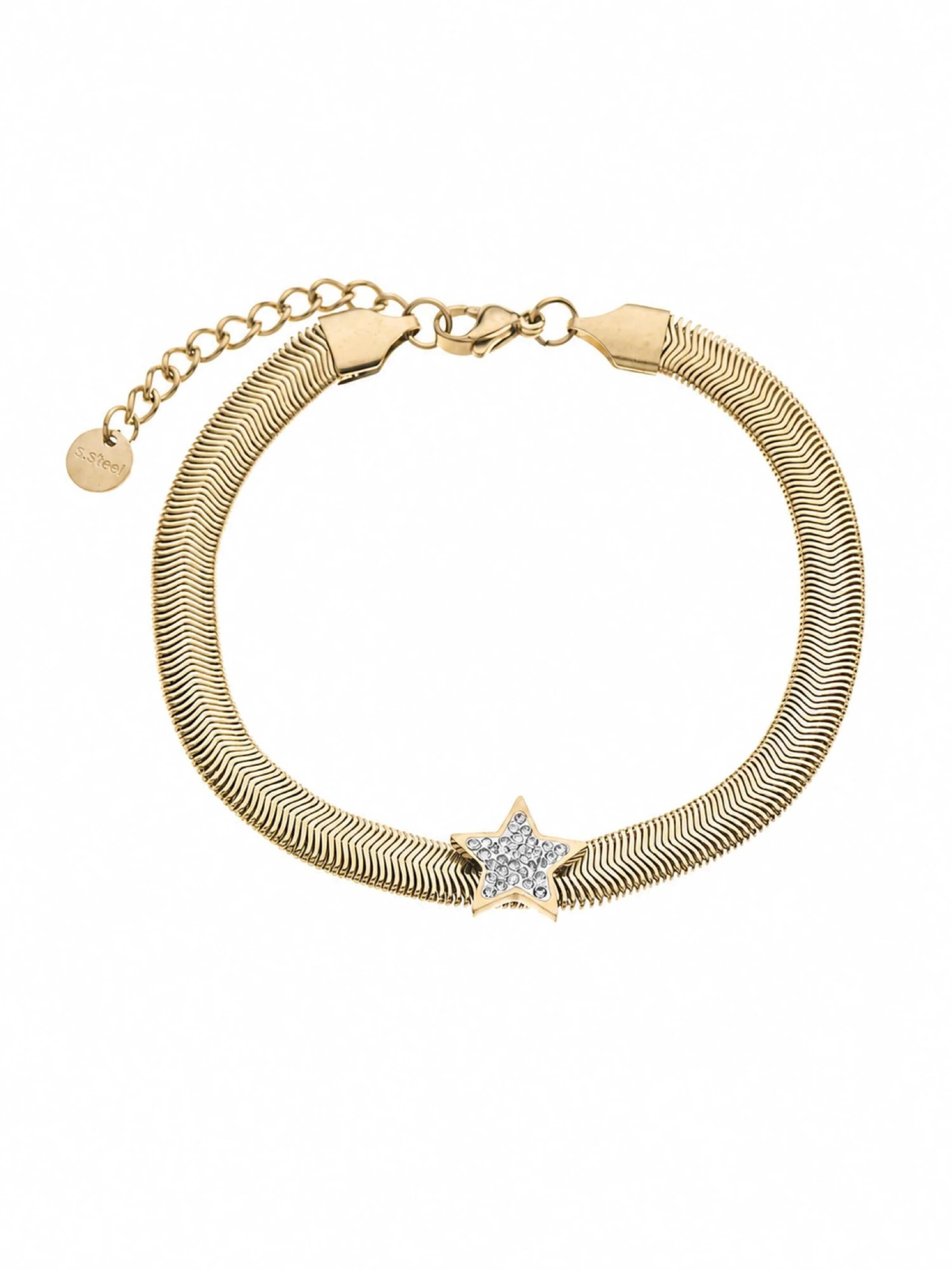 Brise - Pulseira 'Stern mit Strass' em ouro: frente