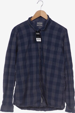 Calvin Klein Jeans Button Up Shirt in XXL in Blue: front