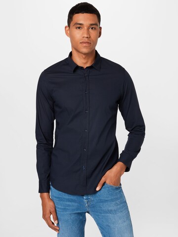 Coupe slim Chemise SCOTCH & SODA en bleu : devant