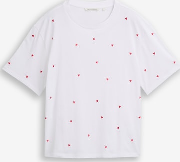 balta TOM TAILOR DENIM Marškinėliai: priekis