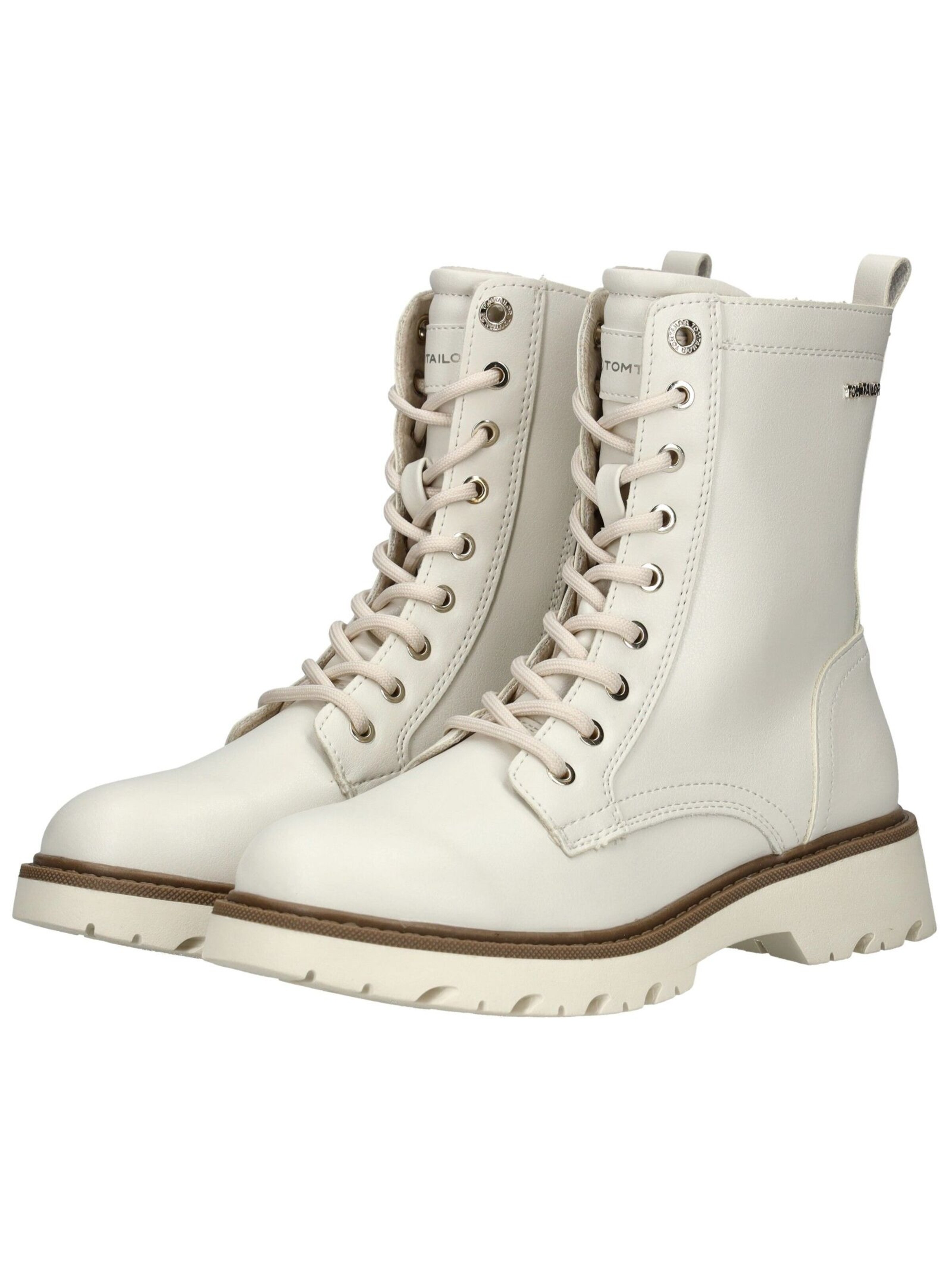 TOM TAILOR Lace-up bootie in White