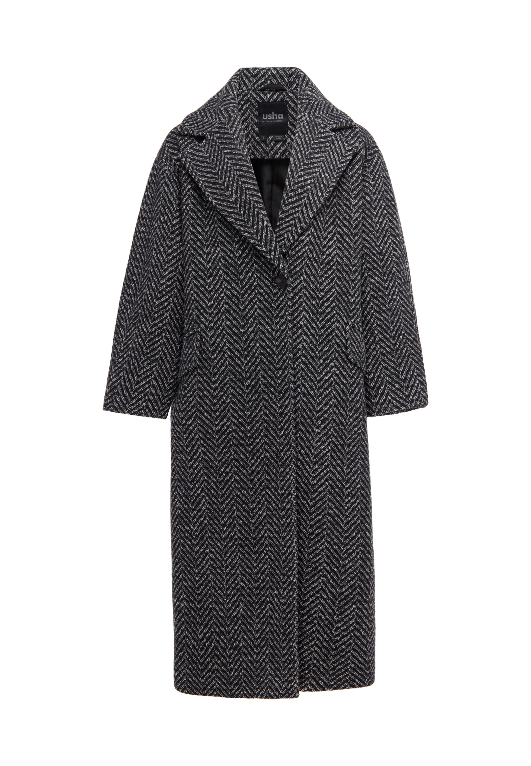 usha BLACK LABEL - Abrigo de entretiempo en negro: frente