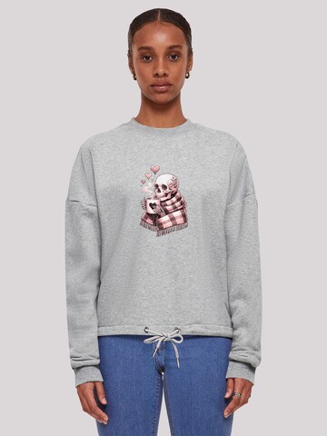 Sweat-shirt 'Cozy Winter Skelett' F4NT4STIC en gris : devant