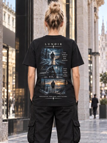 LUNØIR Studio Shirt 'Only You Know the Fight' in Zwart