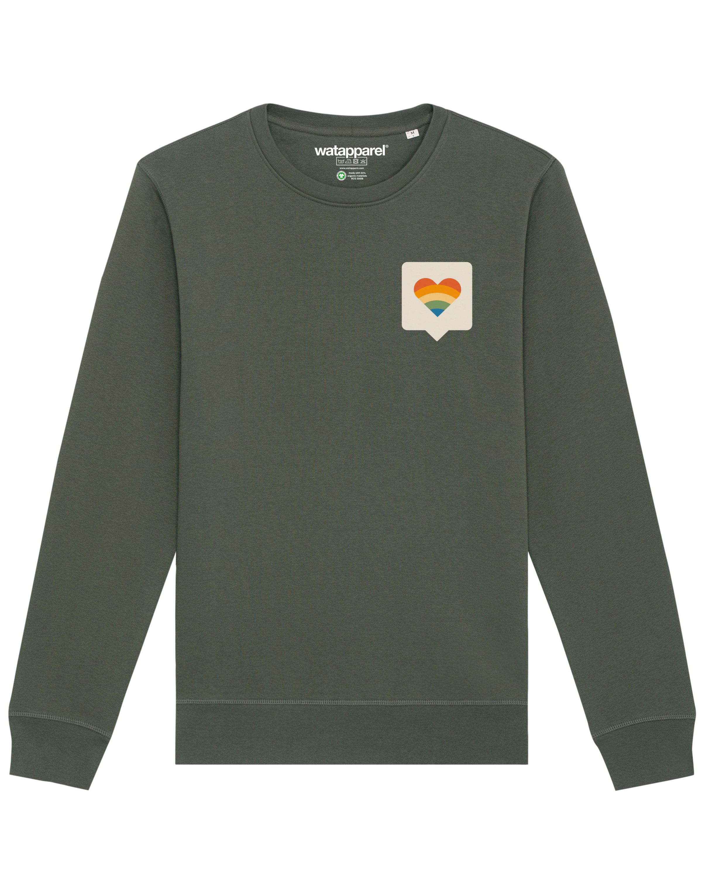 Watapparel Sweatshirt ' Von Herzen ' in Groen: voorkant