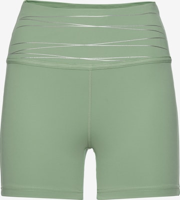 VIVANCE Slim fit Workout Pants in Green: front