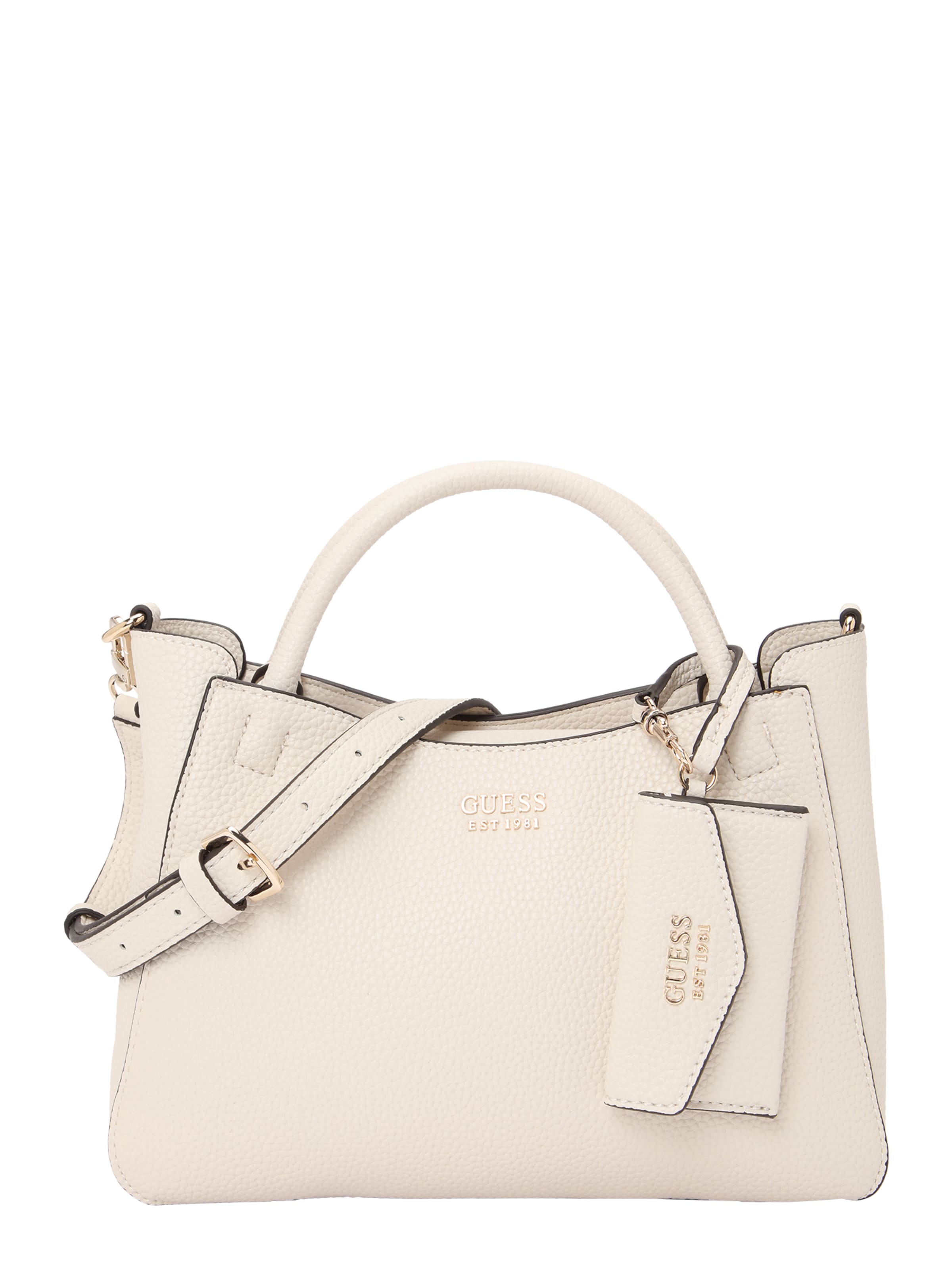 GUESS Kabelka 'BRENTON SML GIRLFRIEND SATCHEL' - Béžová: predná strana