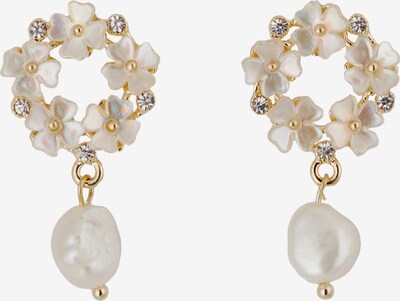 LOV AND LAV Ohrringe 'Camilla' in gold / perlweiß, Produktansicht