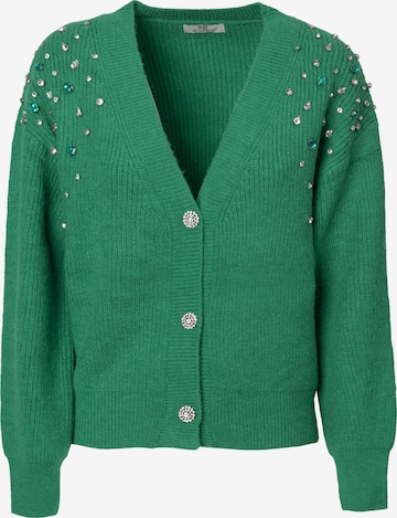 Influencer Neuletakki värissä vihreä: etupuoli