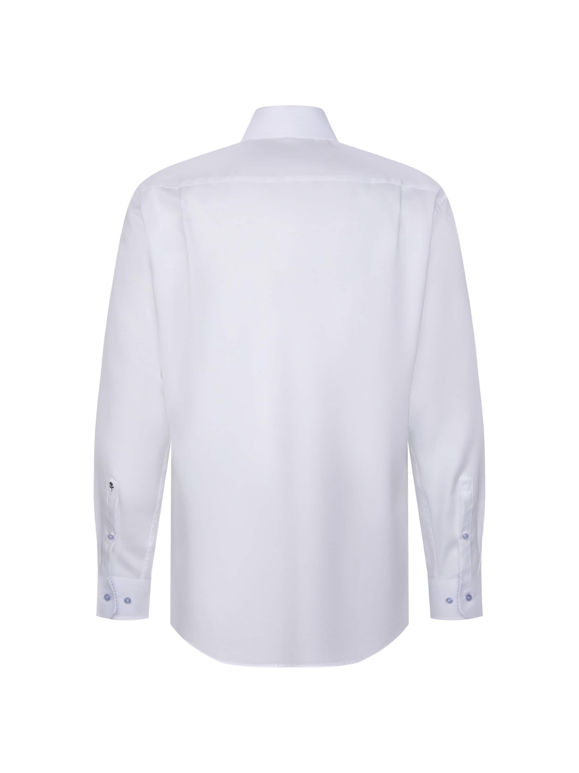 Coupe regular Chemise business 'Schwarze Rose' SEIDENSTICKER en blanc