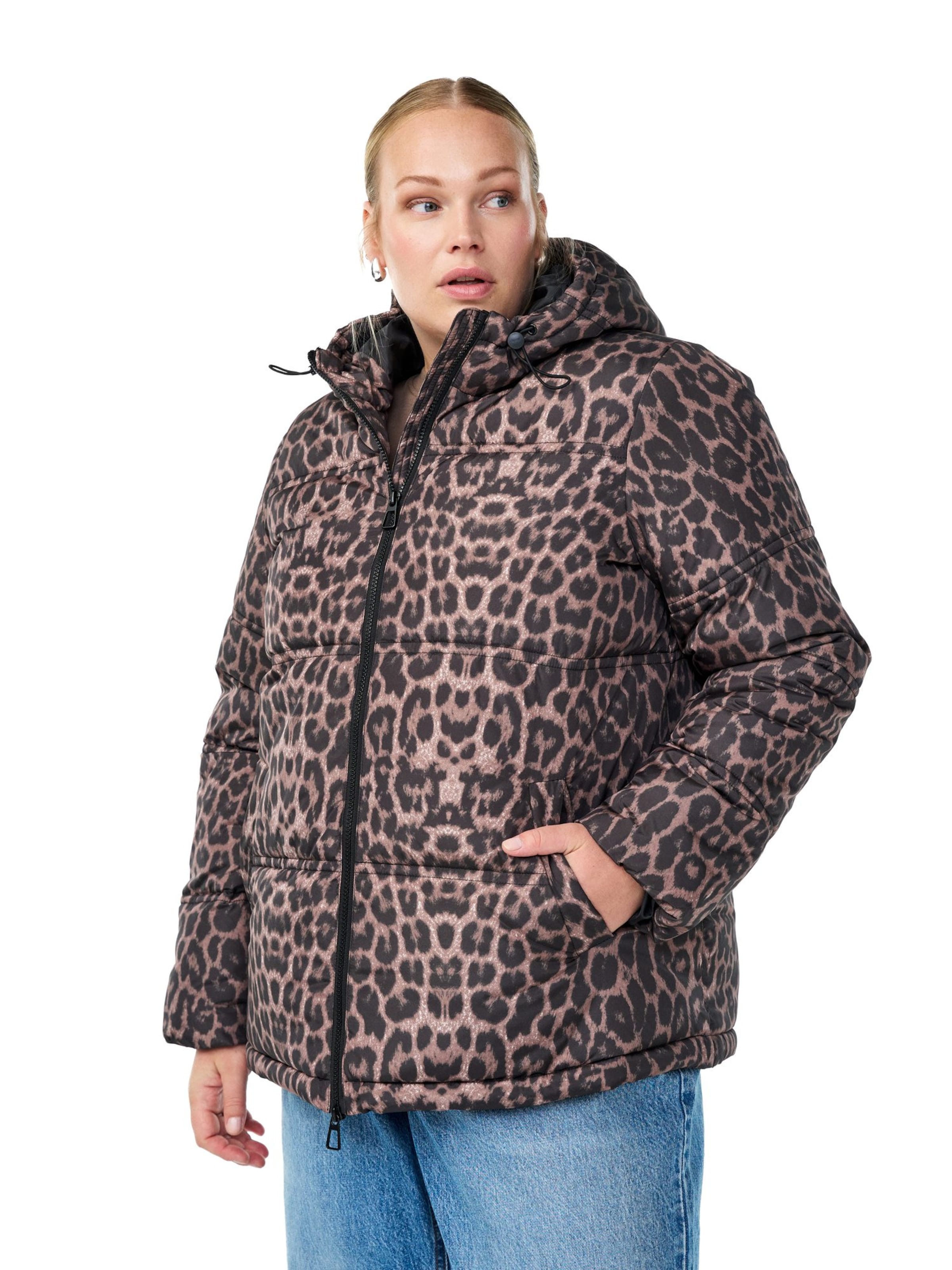 Zizzi Winter jacket 'Calea' in Brown: front