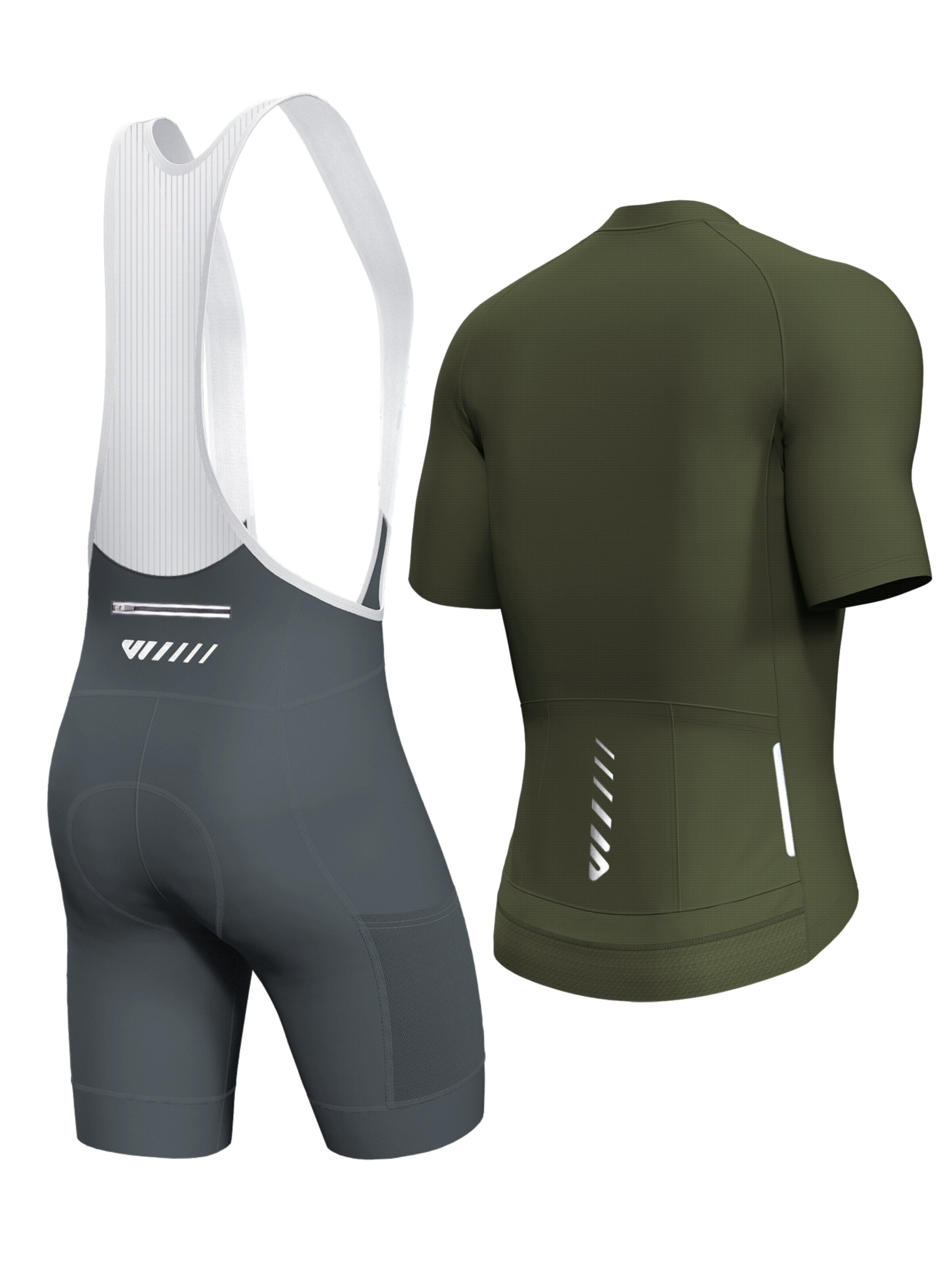 WULIBIKE - Ropa para correr 'Wulibike Radsport-Set 'All-Road Cargo' Oliv/Grau' en verde