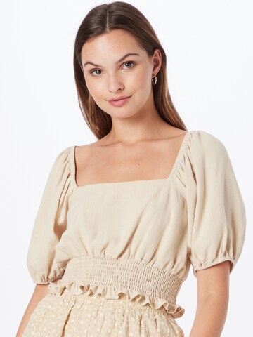 Nasty Gal Blouse in Beige: front