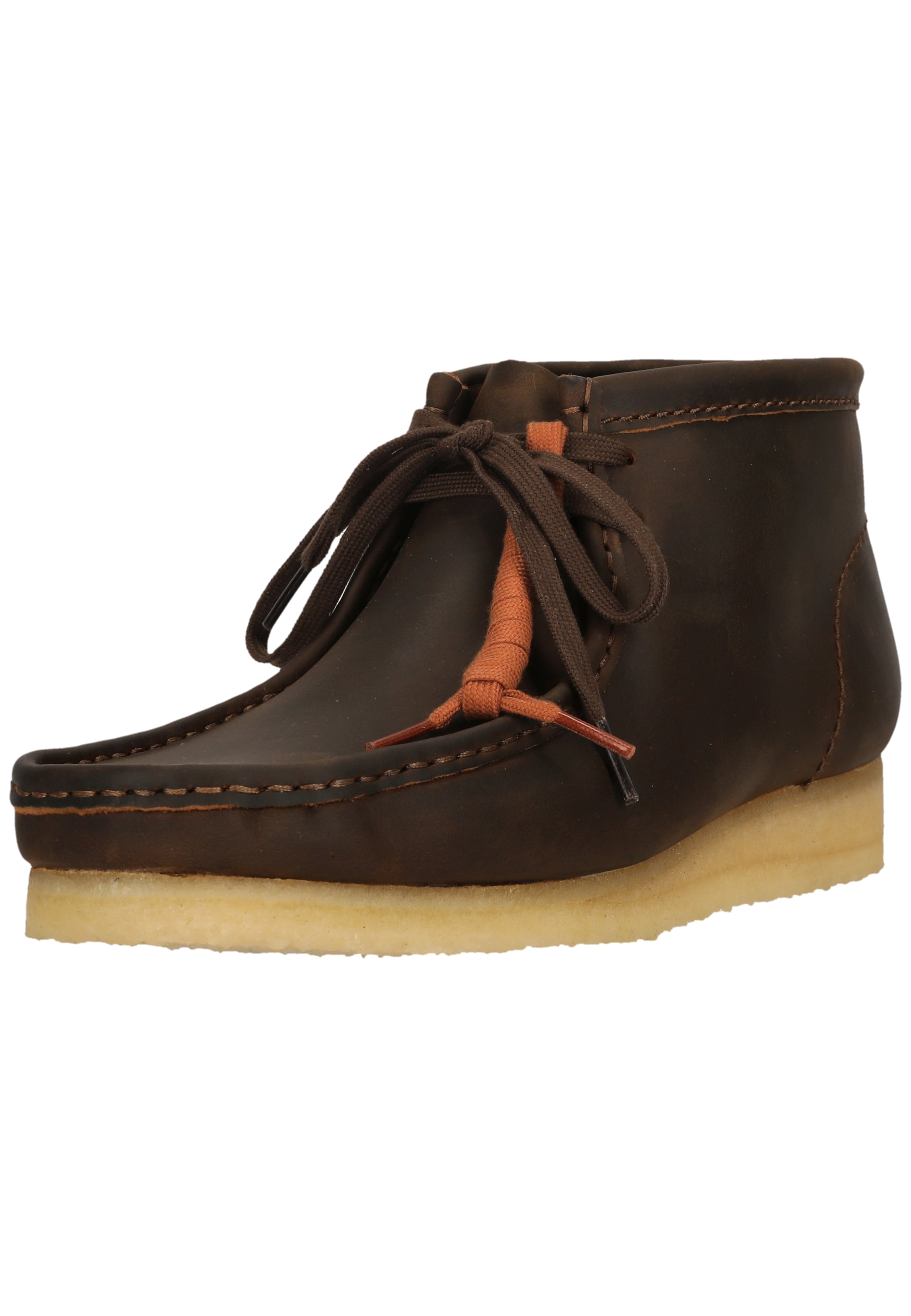 CLARKS Veterschoen 'Wallabee Boot' in Bruin: voorkant