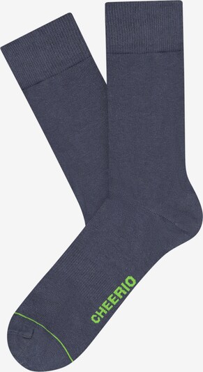 CHEERIO* Socken 'BEST FRIEND' in blau / neongrün, Produktansicht