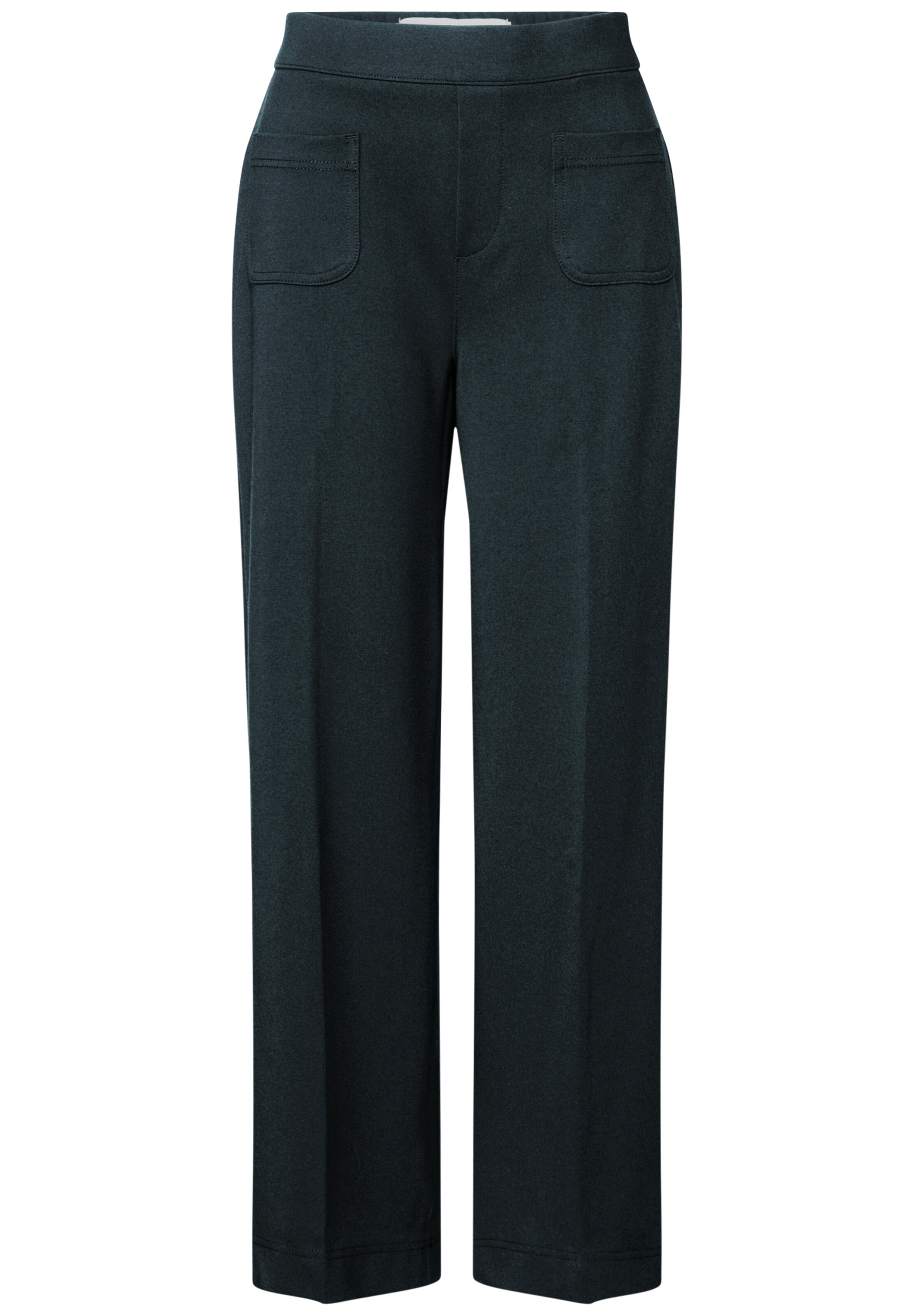 STREET ONE Wide leg Pleated Pants in Green: front