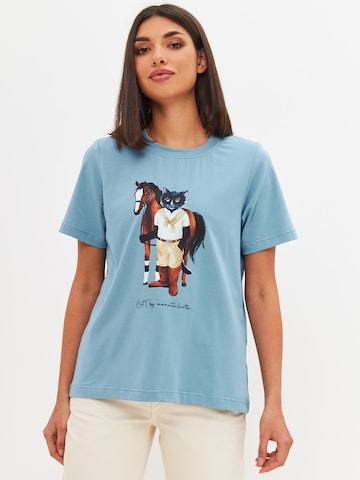 CAT by Maniita Lacitta Shirt 'RIDER CAT' in Blauw: voorkant