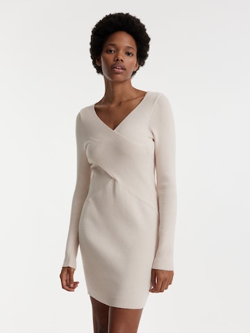 EDITED Knitted dress 'Amely' in Beige: front