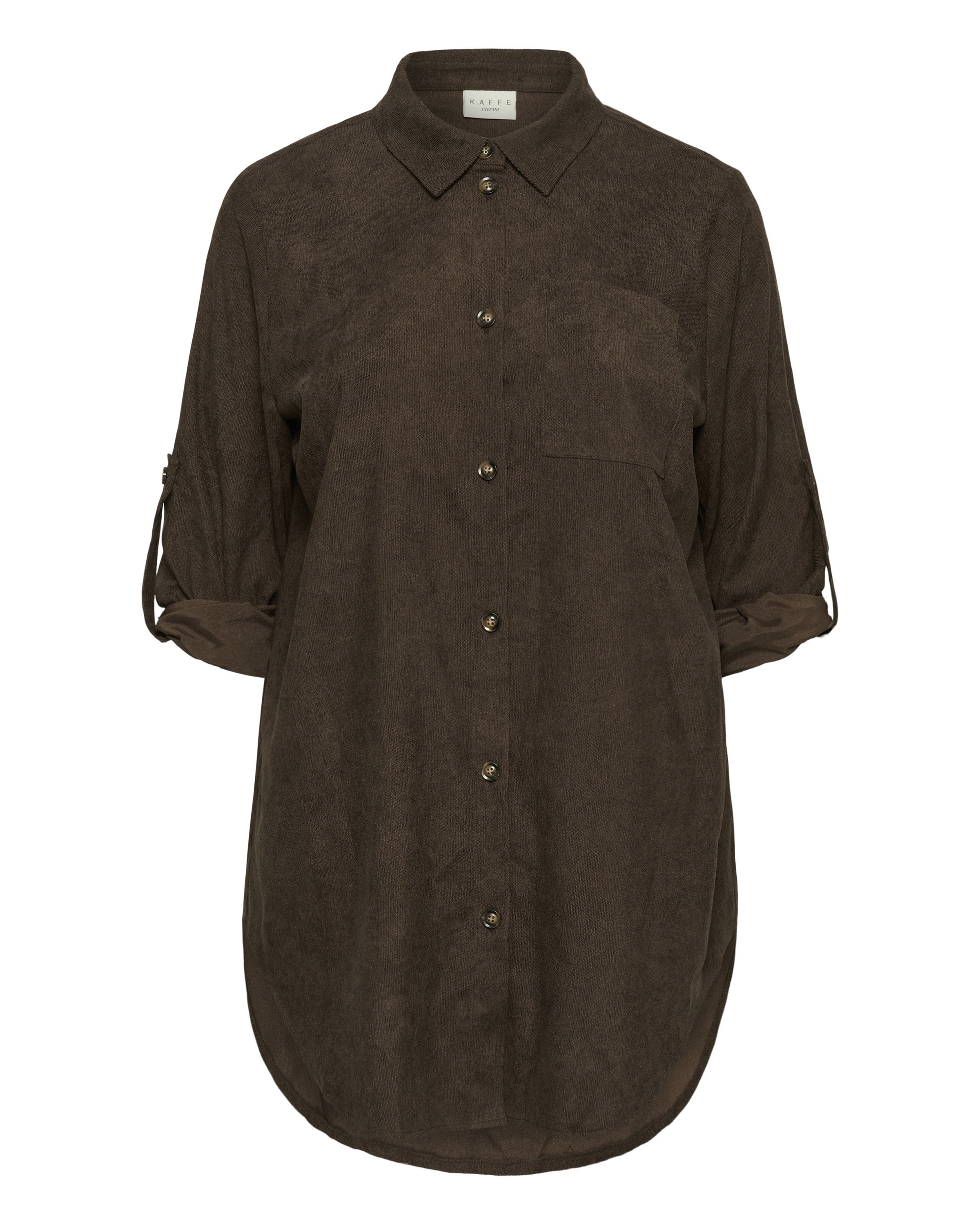 KAFFE CURVE Chemisier 'Verana' en moka, Vue avec produit