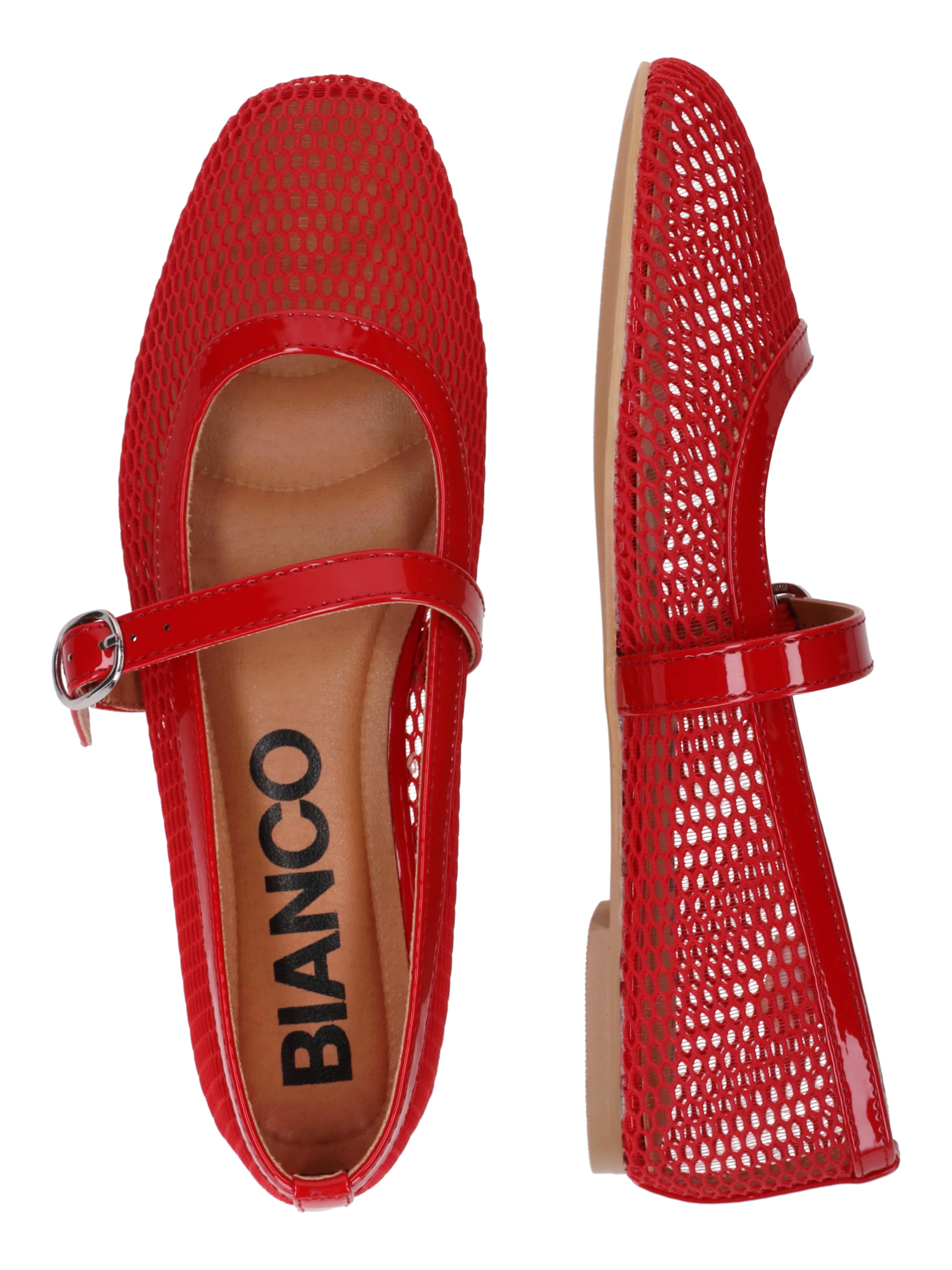 Bianco Balerinka z rzemykiem 'LILJA' w kolorze czerwony