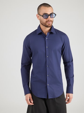 Calvin Klein Слим Рубашка в Синий: спереди