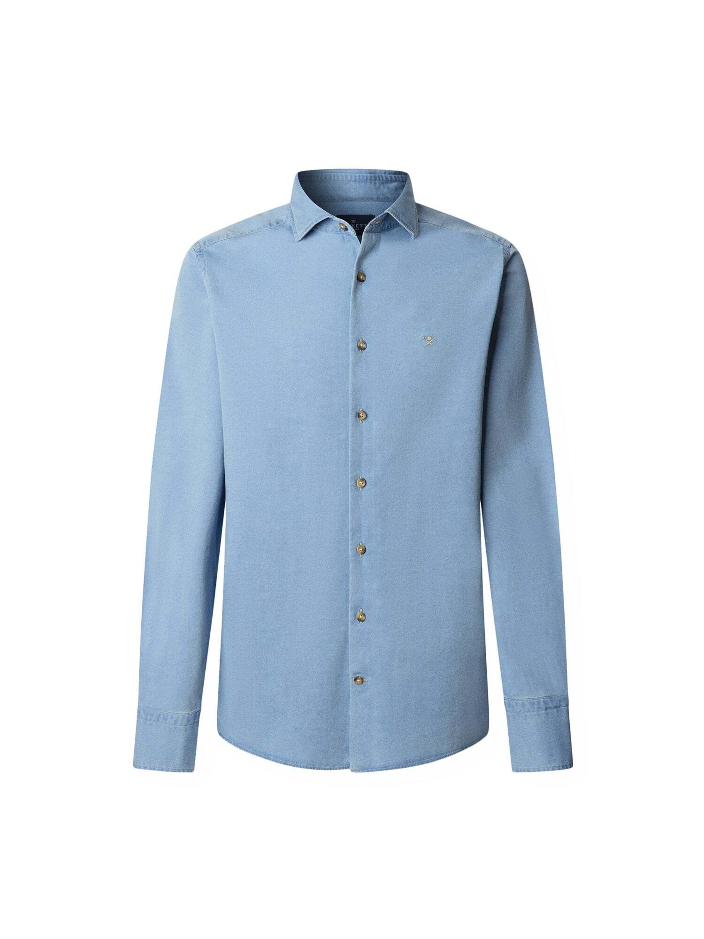 Hackett London Regular Fit Hemd 'Ess' in Blau: Vorderseite
