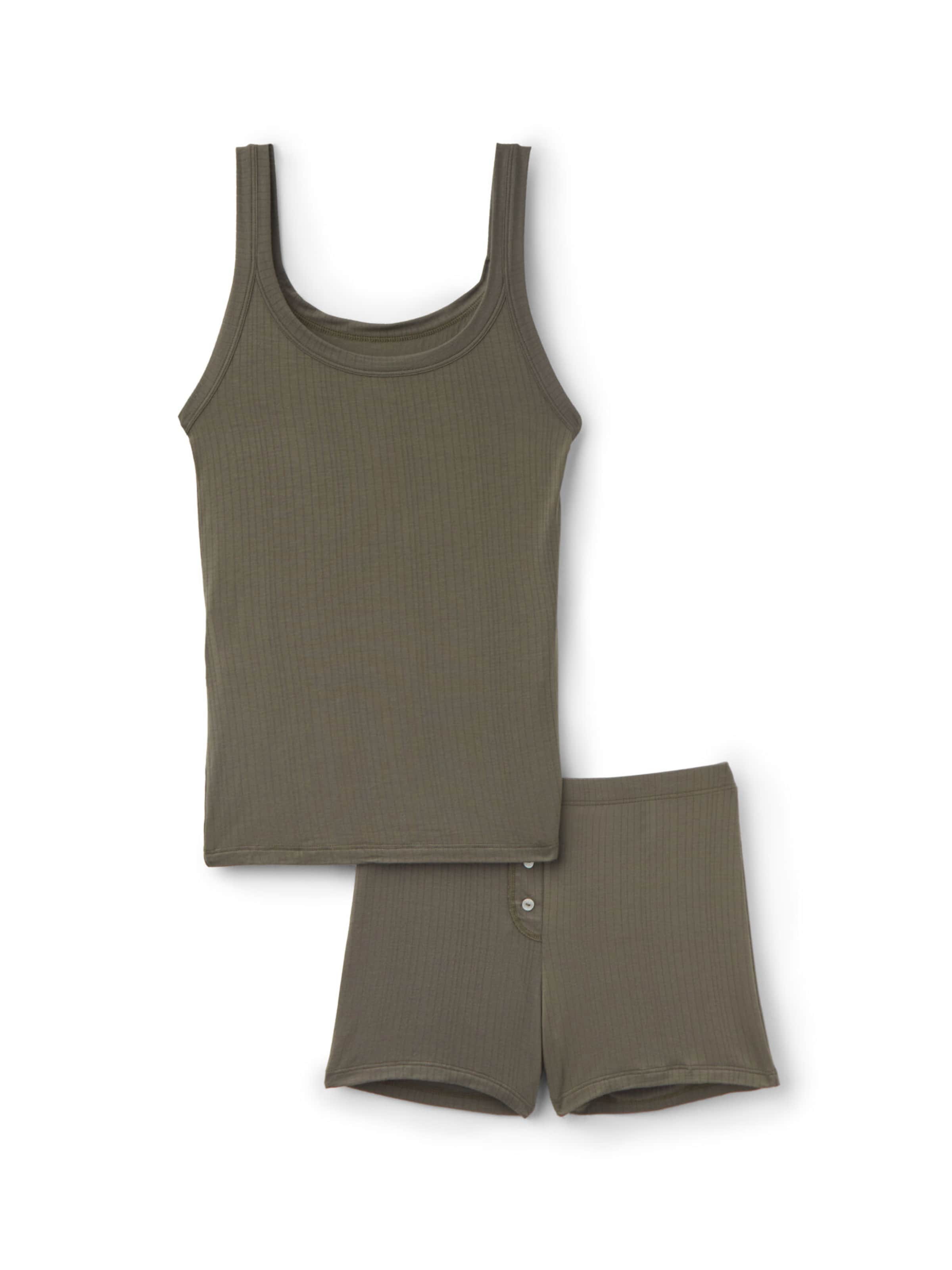 INTIMISSIMI Short Pajama Set 'Soft Lounge' in Green: front