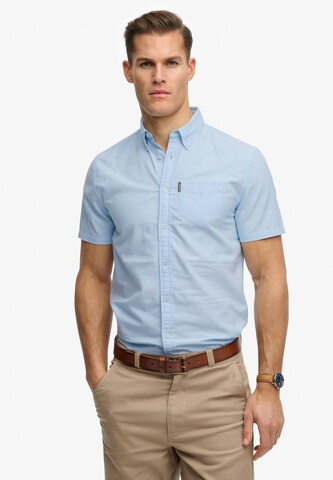 Superdry & Co Regular fit Overhemd in Blauw: voorkant