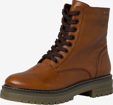 s.Oliver Lace-Up Ankle Boots in Brown: front