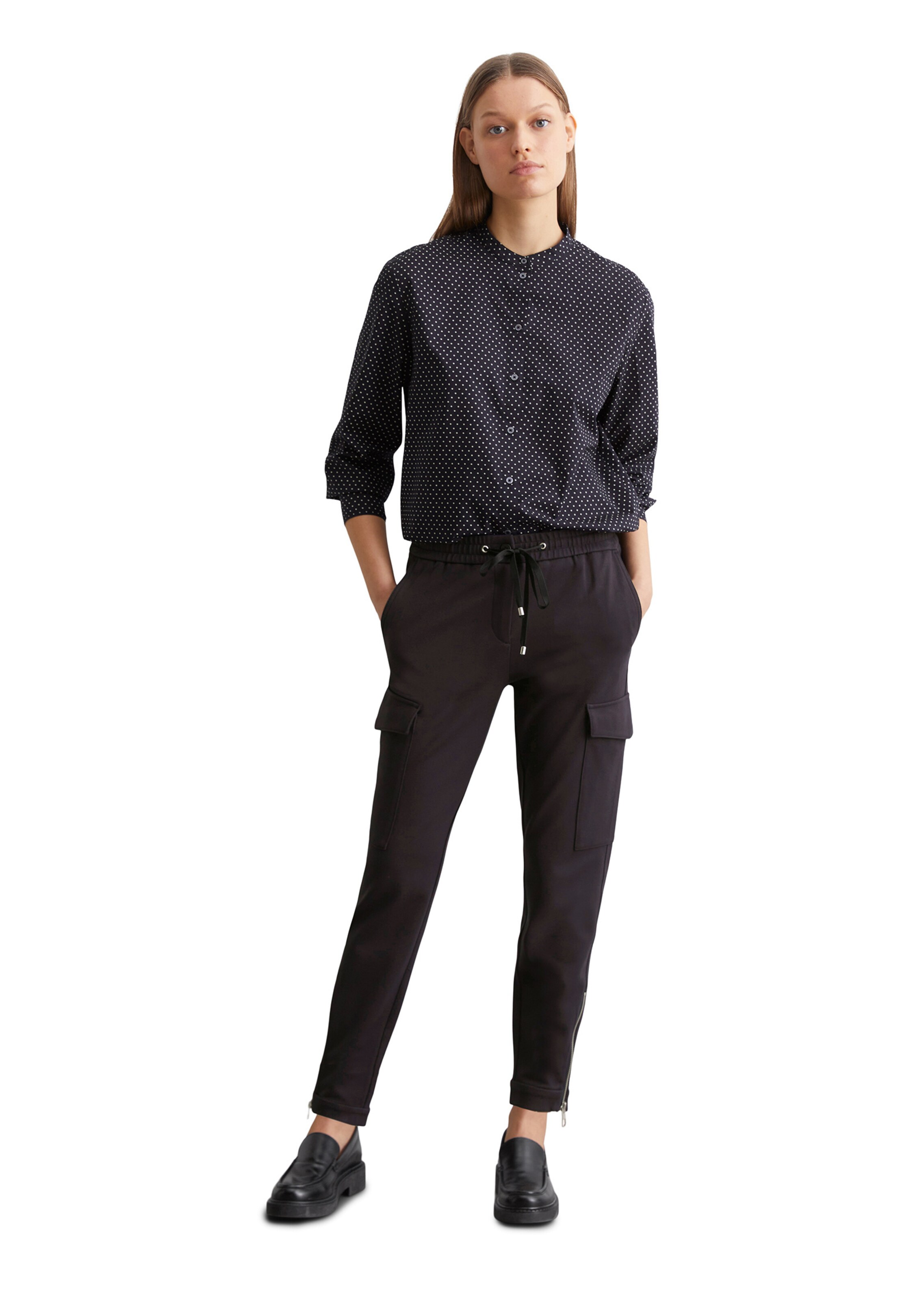 Marc O'Polo Tapered Cargobroek in Blauw