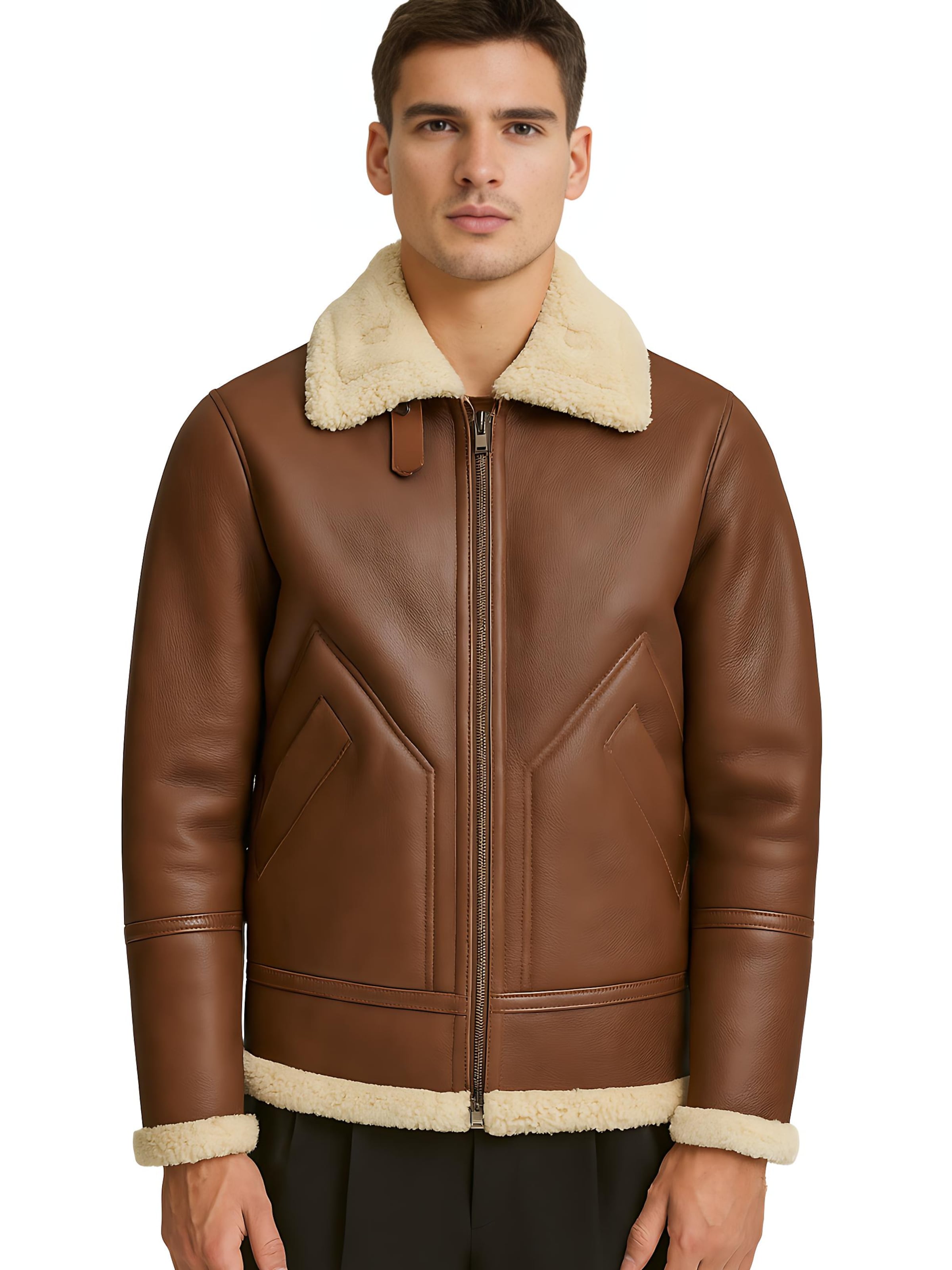 CYCAS D'OR - Chaqueta de invierno 'HUNTER SHEARLING HERITAGE' en marrón: frente