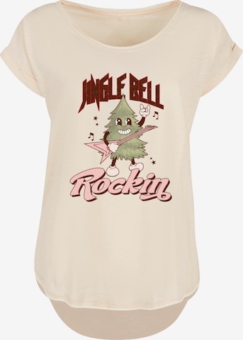 T-shirt 'Jingle Bell Rocking Christmas' F4NT4STIC en beige : devant