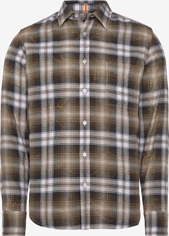 BOSS Regular fit Button Up Shirt in Brown: front