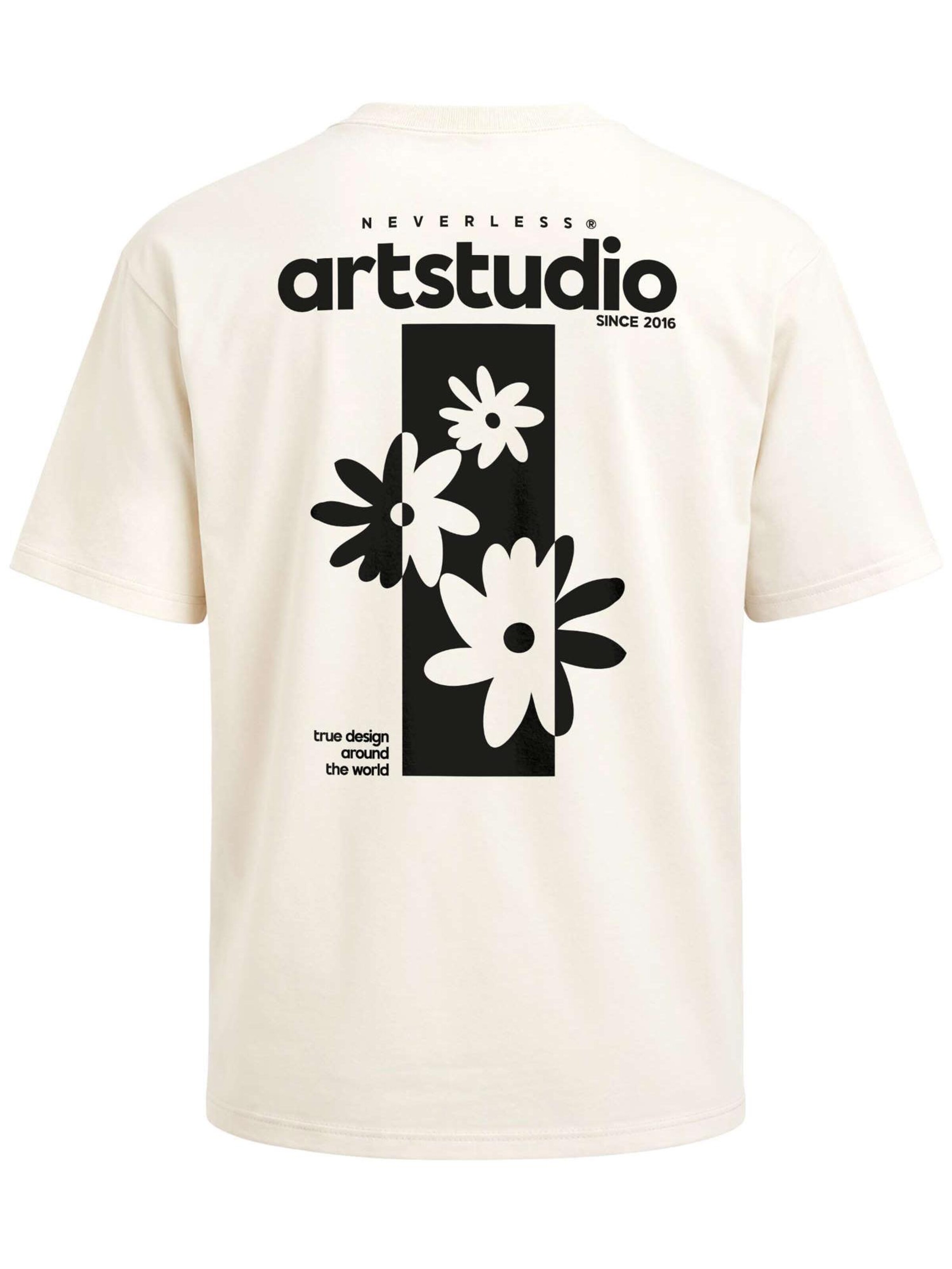 Neverless Shirt 'Artstudio Flowers'‌‌ in Beige