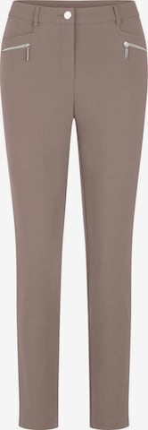 Coupe slim Pantalon 'Bella' Goldner en gris : devant