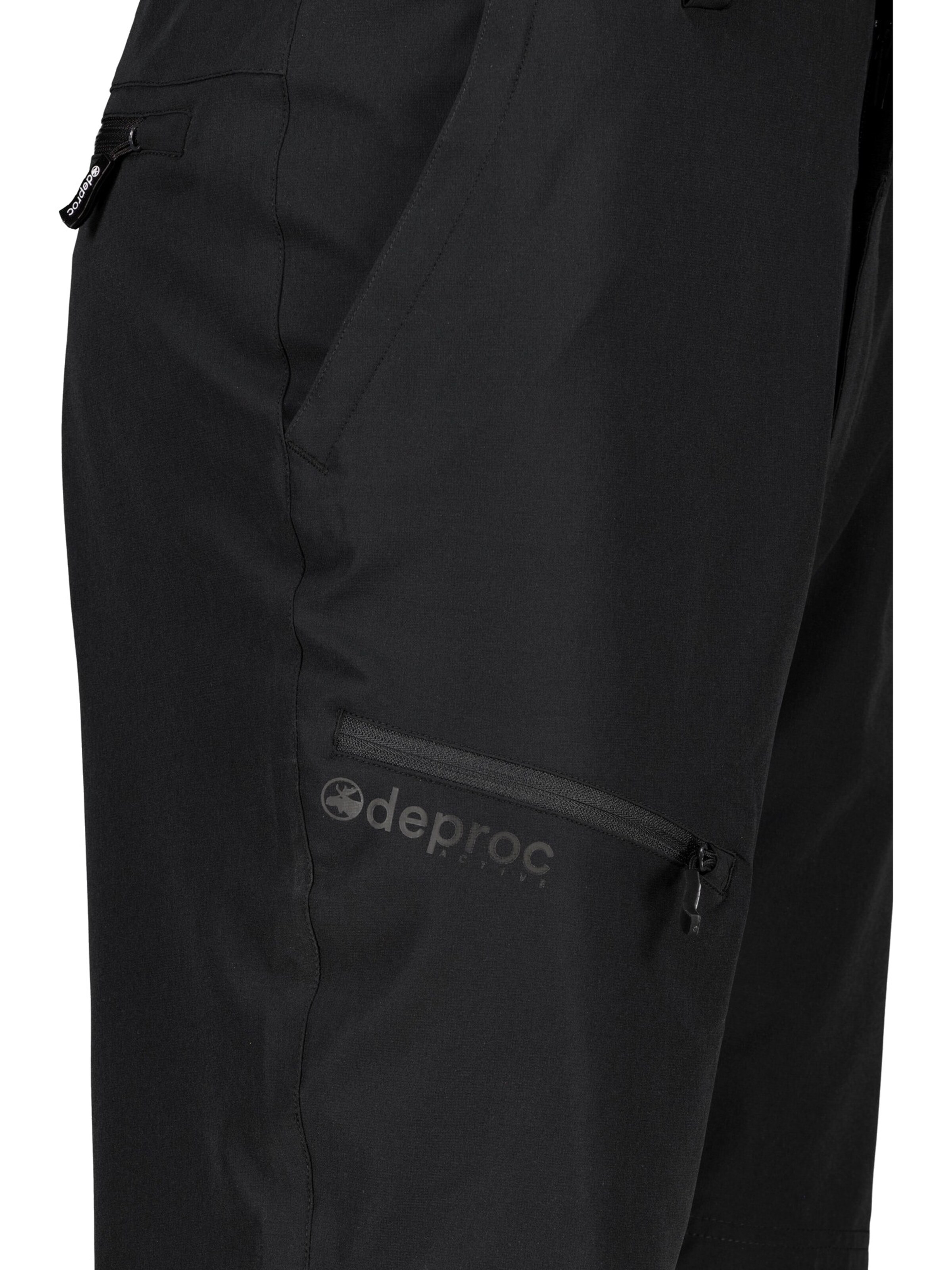 deproc Slimfit Udendørsbukser 'Trekkingshorts Kentville MEN Bermuda Outdoorhose Funktionshose Shorts' i sort