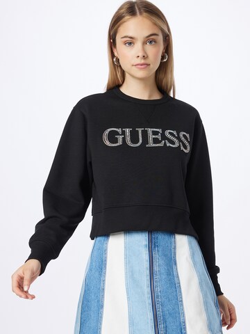 GUESS Sweatshirt 'LINFEA' in Black: front