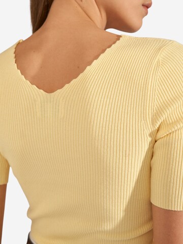 NÜMPH 3/4 Ärmel-Strickpullover 'NUAYELET SS PULLOVER CROPPED' in Gelb