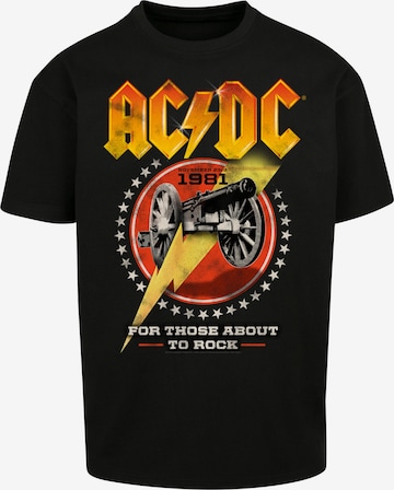 F4NT4STIC Shirt 'ACDC Rock Band Shirt For Those About To Rock 1981' in Schwarz: Vorderseite