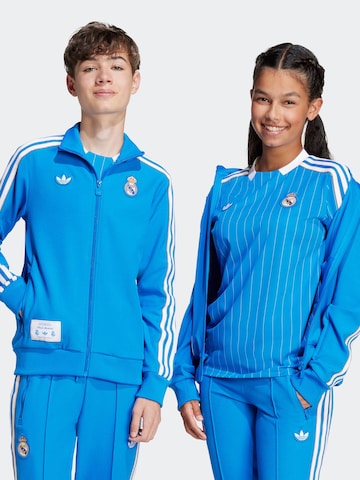Bluză cu fermoar sport 'Real Madrid Terrace Icons' de la ADIDAS ORIGINALS pe albastru: față