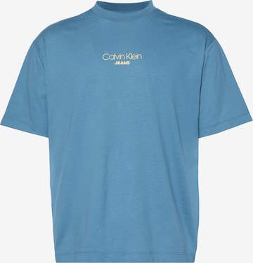 Tricou de la Calvin Klein Jeans pe albastru: față