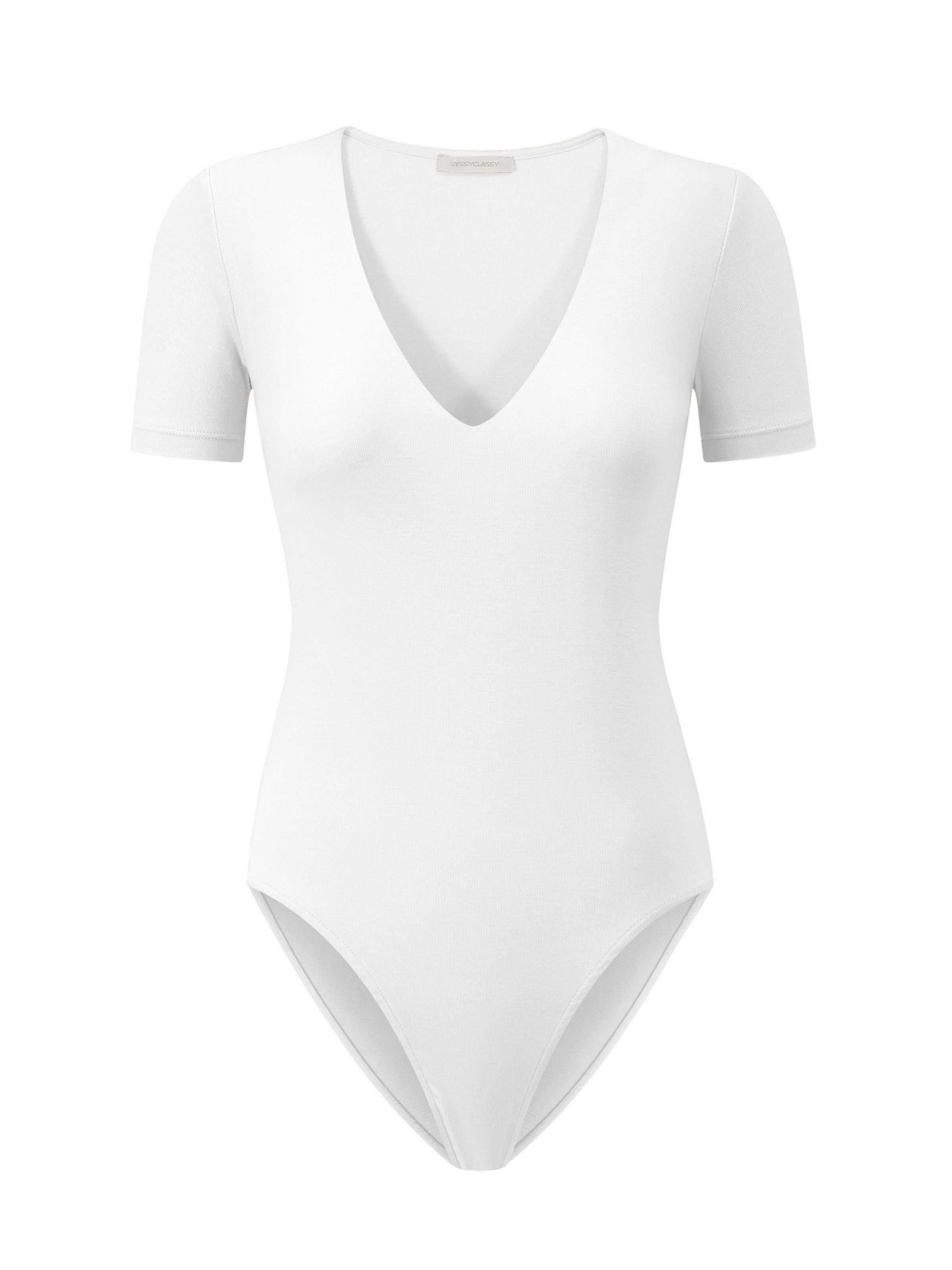 SASSYCLASSY Shirt bodysuit in White: front