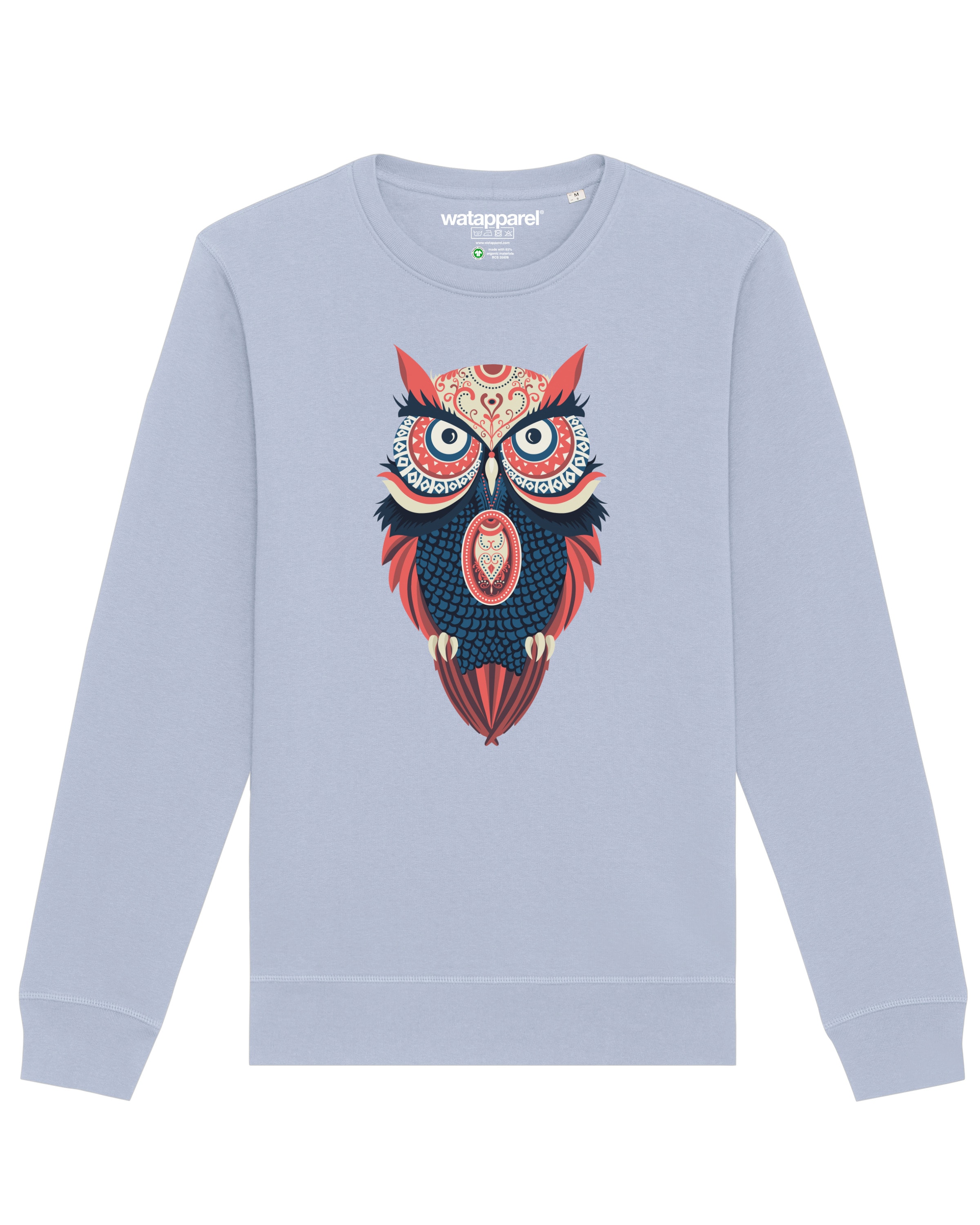 Sweat-shirt 'Colorful Owl' Watapparel en bleu : devant