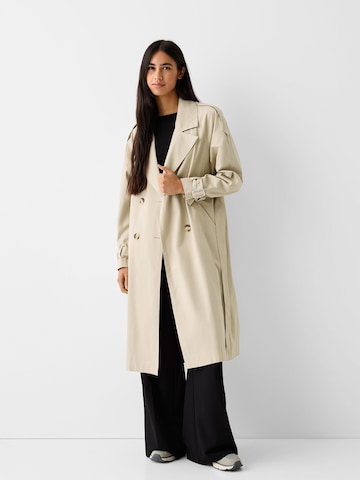 Bershka Between-Seasons Coat in Beige